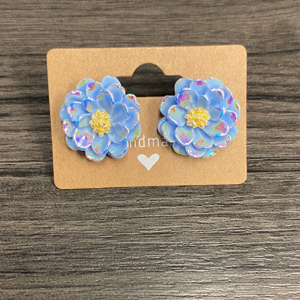 Blue Floral Earrings